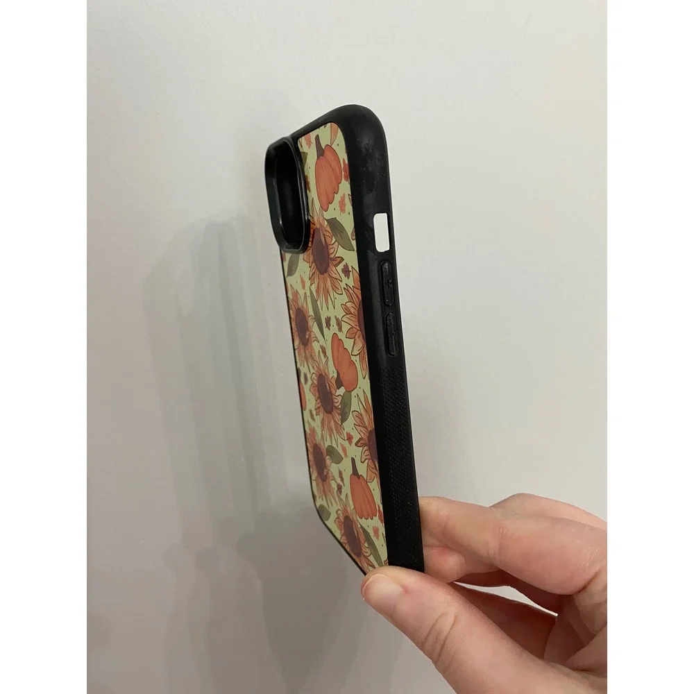 Phone Case iPhone 14 Unisex Yellow Orange Sunflower Pumpkin Fall Pattern